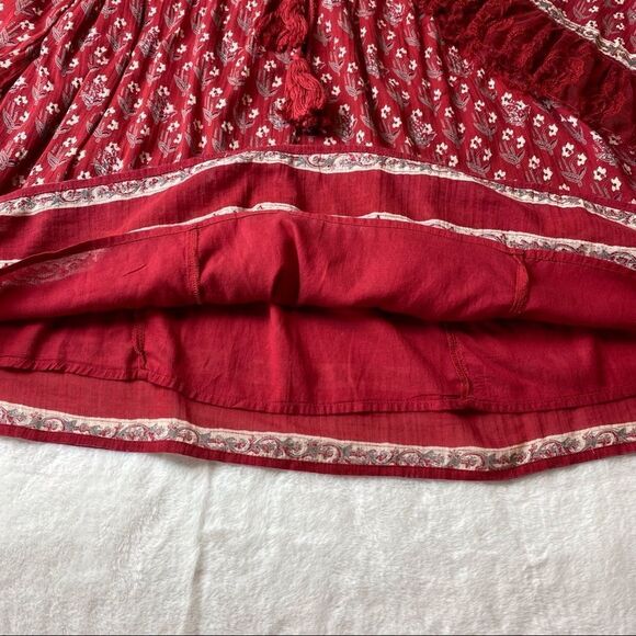 Free People Boho Red Floral Dress Size XS - Picture 10 of 13